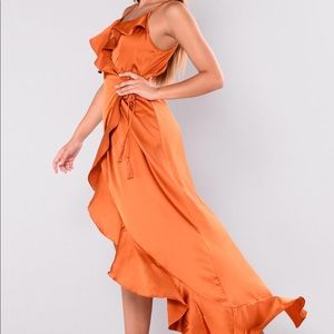 Fashionnova Dabria Ruffle Dress - Rust